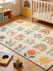 1 buah Keset Lantai Dekoratif Kamar Anak Motif Bunga Matahari & Pelangi Musim Semi, Karpet Dekoratif, Dekorasi Kamar Tidur, Karpet Kecil, Karpet, Dekorasi Rumah, Karpet Ruang Tamu, Karpet Kecil Ruang Tamu, Karpet Kamar Tidur, Dekorasi Rumah Ruang Tamu, Karpet Luar Ruangan, Karpet yang Dapat Dicuci - MultiWarna - View 1