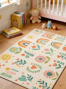 1 buah Keset Lantai Dekoratif Kamar Anak Motif Bunga Matahari & Pelangi Musim Semi, Karpet Dekoratif, Dekorasi Kamar Tidur, Karpet Kecil, Karpet, Dekorasi Rumah, Karpet Ruang Tamu, Karpet Kecil Ruang Tamu, Karpet Kamar Tidur, Dekorasi Rumah Ruang Tamu, Karpet Luar Ruangan, Karpet yang Dapat Dicuci - MultiWarna - View 2