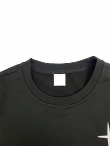 Men's Casual Sports T-Shirt, Featuring Multi-Functional Long Sleeve Design And Letter Graphic Print, Suitable For Spring And Autumn. Can Be Paired With Short Sleeve Letter Print T-Shirt For Outdoor Activities In Autumn. - Black - View 3