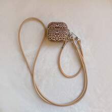 Leopard Print Magnetic Protective Earphone Case With Detachable Strap, Compatible With Apple Pro 3/2, 4/3/2, Fashionable & Minimalist Earphone Case - Brown - View 10