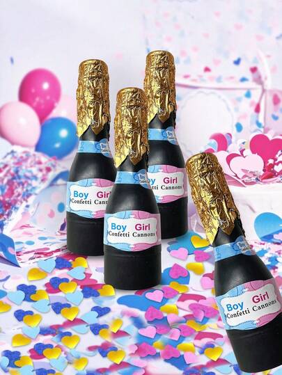 3个/包 五彩纸屑礼炮，适用于性别揭晓派对装饰、婚礼、返校季、生日装饰、迎婴派对装饰、周年纪念、圣诞节、返校用品、教室装饰、新年趣味派对用品、装饰品和小礼物、房间家居装饰、母亲节、毕业典礼（请勿将发射管对准人或物体）