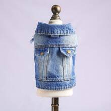 1pc Pet Jacket Coat, Dirt-Resistant Durable Fashionable Small Dog Clothes - Modern Jacket - Blue - View 13