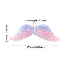5颗全新闪亮翅膀珠子，时尚亮片树脂散珠，适合DIY手工艺品，如手机挂绳、钥匙扣、串珠笔等。 - 隨機混色 - 查看 3
