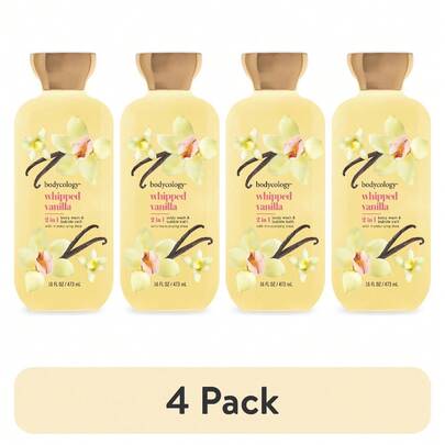 (4 Pack) 2 In 1 Body Wash & Bubble Bath, Whipped Vanilla,16 Fl Oz