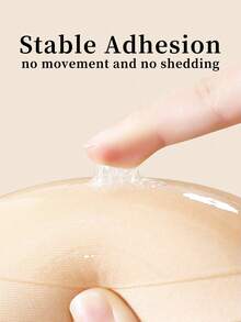 2片/套 加厚自粘隐形胸垫，防水防滑，适用于比基尼、泳装、露背连衣裙、日常内衣 - 杏色 - 查看 5