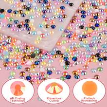 DIY Jelly AB Phone Case DIY Accessories 28-Grid Resin Colorful Diamond Box Mixed Accessories Mixed Size Colorful Round Diamonds, Shoes, Diamond Painting, Water Cup DIY, Phone Case Rhinestone Materials Support Rod Making Drill - 28 Grids - View 5