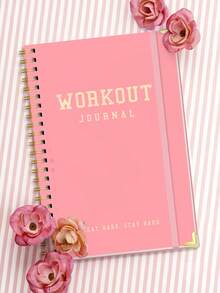 1pc 160-Page A5 Fitness Planner Notebook, Fitness Journal Tracker, Includes Exercise Log, Fitness Training & Weight Loss, Women's Self-Care Diary, Office & School Supplies - Yoga Fitness Book - View 2