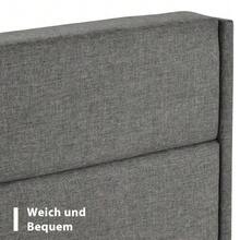 Upholstered Bed 90 X 200 Cm, Bed Frame With Slatted Base And Headboard, Double Upholstered Bed, Grey Linen Cover, Modern And Timeless Design, Children's Bed - Dark Grey - View 6