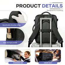 大容量真空压缩旅行背包，配备手动气泵，可扩展登机箱背包，增加50%的装载空间，防水商务背包，男女皆宜 - 彩色 - 查看 9