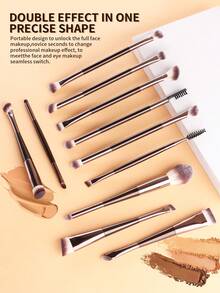 ronshadow 12Pcs Makeup Brushes Set Foundation Concealer Eyeshadow Eyebrow Brush Beauty Cosmetic Tools - Multicolor - View 6