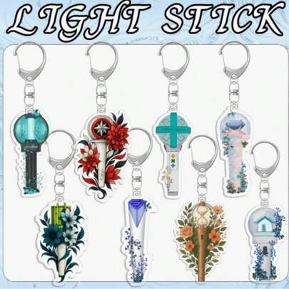Móc khóa gậy phát sáng Kpop, TXT, Boy Nextdoor, Hàng hóa dành cho fan Kpop, SPJ, Móc khóa, Móc khóa acrylic 2D, Móc khóa Giáng sinh, Phụ kiện túi xách, Trang trí túi xách, Trang trí bàn làm việc, Quà Giáng sinh nhỏ, Quà Halloween