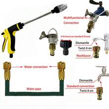 3X Telescopic TPE Water Pipe Copper Plated Garden Car Wash Hose Magic Telescopic Hose Home Outdoor Watering - B - View 7