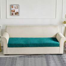 1-Seater 2pcs Set / 2-Seater 3pcs Set / 3-Seater 4pcs Set Waterproof Jacquard Big Leaf Sofa Seat Cushion Cover, Elastic Jacquard Sofa Slipcover, Furniture Seat Pad, Machine Washable - Lake Green - View 12