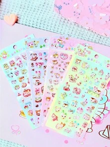 Adesivos 3D Brilhantes com Bolhas | Ideais para Celular/Ursinho de Pelúcia/Copo/Câmera, Doces e Descolados, Mágicos para Festas, Scrapbook Vintage - Multicolorido - Ver 5