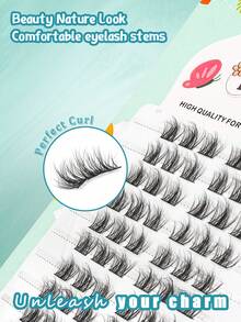 DIY Lash Extension Clusters C Curl 12mm Fluffy Wispy Individual False Lashes Reusable Natural Look For Daily Wear At Home Beginners - C - View 7