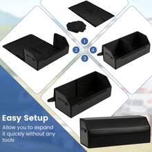 COSTWAY Leather Car Trunk Organizer With Lid Removable Divider And Large Capacity, Black - A - View 6