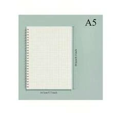 1 A4/A5 Grid Notebook, 80 Pages Thick Paper, Durable Metal Spiral Binding, Tear-Off Easy Perforated Pages, Waterproof PP Hard Cover, Minimalist Aesthetic, Essential For School/Office Desk, Suitable For Note-Taking, Sketching, Writing, Planning, Student/Teacher/Business Gift, Multifunctional Stationery - Multicolor - View 9