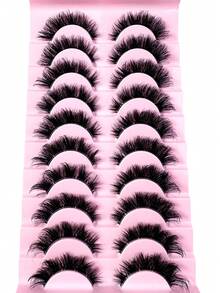 10 Pairs Transparent Delicate 8D Cluster False Eyelashes, Natural Cat Eye Lashes 16mm, 3D Thick Soft Cotton Reusable Eyelash Extensions - Cat Eye Lashes - View 10