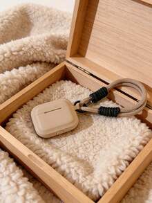 1 chiếc bao đựng tai nghe TPU kẻ sọc kaki + dây đeo cổ tay màu đen, chống thất lạc, di động, tương thích với Apple 1/2, Pro, Pro 2 và thế hệ thứ 4, Pro thế hệ thứ 3. - Màu Khaki - Xem 6