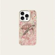 1pc TPU Soft Pink Floral Shell Turtle Pattern Phone Case Compatible With Apple 17 Pro Max/17/16 Pro Max/15/13/12/11, S20 FE/A15/S24/A55, Note 11/12/13 Pro, Full Body Shockproof Protective Cover - White - View 5