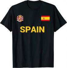Plus Size-Funny Men's And Women's Round Neck T-Shirt Women's  Fashion T-Shirt,Hot Trending Kiraa Tee With Spain Espana Flag Jersey Soccer World Cup Football Unisex S-5Xl T-Shirt - màu đen - Xem 1