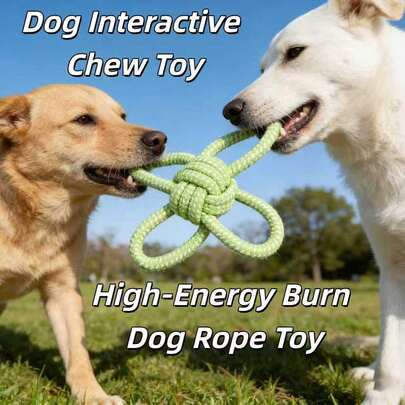 Dog Rope Toy For Interactive Tug Of War, Indestructible Cotton Chew Toy For Teeth Cleaning, Energy Release, Suitable For Medium To Large Dogs
