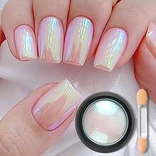 Bột nhũ đổi màu Aurora, Bộ bột nhũ lấp lánh nàng tiên cá, Bột nhũ đá mã não Aurora trang trí móng, Bộ màu Y2K, Bột nhũ ngọc trai trắng Aurora, Hiệu ứng bóng ngọc trai huyền ảo, Nhũ lấp lánh hologram, Bột đường trắng bóng, Dùng cho thiết kế nghệ thuật móng tay. - Nhiều màu - Xem 7