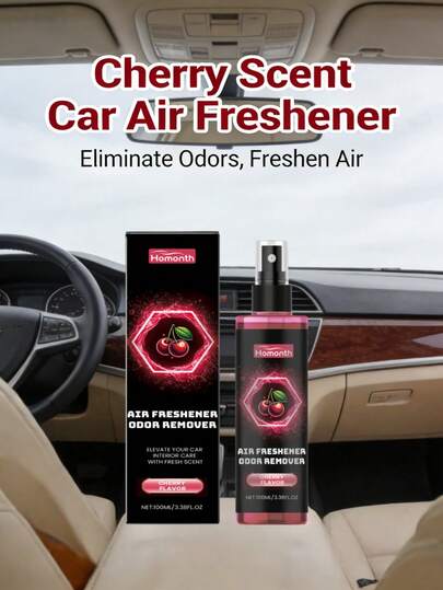 Homonth Cherry Scented Car Air Freshener, Car Fragrance Deodorizer, Long-Lasting Odor Eliminator Spray For Car, Truck, SUV, Home, Office