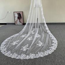 3 Meters Super Long Single Layer Lace Church Style Bridal Veil, New Hot Wedding Accessory, Solid Color - Multicolor - View 7