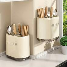 1pc No Nail No Drill Wall Mounted Chopstick Holder, Utensil Rack, Kitchen Storage Rack - Vertical Kitchen Storage, Utilize Wall Space, Living Room Dining Table Top Storage, Damage-Free Installation, Stylish Storage - Multicolor - View 2