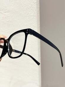 1副简约方形时尚眼镜，透明镜片，适合日常佩戴，男女通用 - 無色 - 查看 2