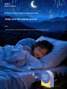 多功能无线蓝牙音箱，白噪音助眠器，带夜灯闹钟，多种舒缓音效助眠 - 白色 - 查看 4