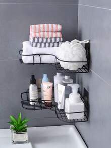 Rust-Proof Wall-Mounted Bathroom Corner Shelf, Suitable For Storing Shampoo, Toner, And Cosmetics - MultiWarna - View 4