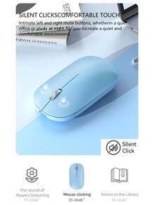 Nuevo ratón inalámbrico Bluetooth recargable de modo dual y silencioso - Multicolor - Ver 9