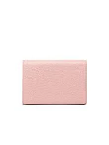 CHARM INFINITE Litchi Embossed Multiple Card Slots Flap Button Decor Card Holder Card Holder Wallet Business Card Holder Credit Card Holder Card Holder Women For Women Wallet Mini Wallet Purse Wallet Card Wallet Rfid Wallet - Pink - View 5