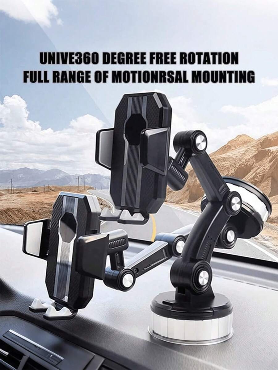 Universal Car Phone Holder With Super Strong Pop-Up Suction Cup – One-Touch Release Dashboard & Windshield Mount – Stable Cell Phone Stand For IPhone, All Smartphones (4-7 Inches)