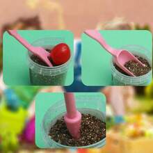 4件套多肉植物工具套装，塑料工具，种植桶，打孔器，铲子，水桶，幼苗采摘器，园艺工具，完美的园艺道具。 - 粉紅色 - 查看 2