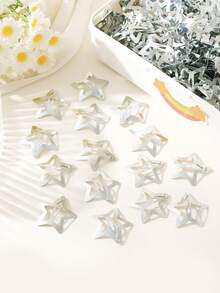 10 piezas/30 piezas/50 piezas Pinzas para el cabello con estrellas huecas metálicas estilo Y2K, lindos pasadores de estrella de cinco puntas para el flequillo, adecuados para peinados diarios, de trabajo y de fiesta - Multicolor - Ver 4
