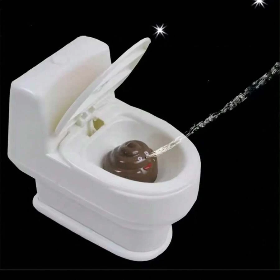 This Mini Prank Toilet Has A Realistic Water Spraying Function That Will Catch Everyone Off Guard! Just Fill It With Water, Sneak Up On The Target, And When The "Surprise" Sprays Out, It Will Elicit Bursts Of Laughter. - White - View 1