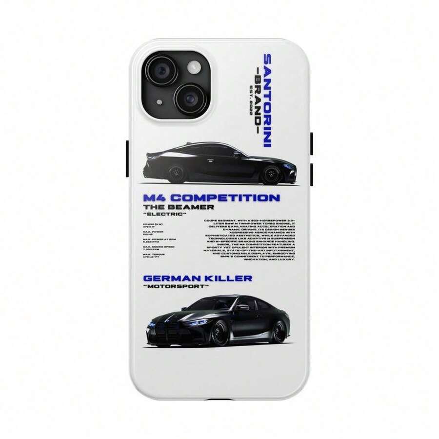 Superventas de comercio exterior Estuche de película de modelo de coche M4 compatible con Apple 17 Air/16/15 Pro/13/11 de dos en uno - Blanco - Ver 1