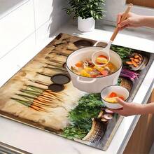 1pc, 2D Rubber Furnace Cover Pad, With Non-Slip And Heat-Resistant Synthetic Surface, Is Suitable For Glass Electric Furnace, With Scratch-Proof Function, And Can Be Used As Oven, Washing Machine And Dryer. - Multicolor - View 8