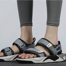 Dép xăng đan PUMA Velo, dép đi biển thoải mái, unisex, màu đen/xám. - Xám đen - Xem 2