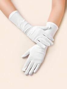 1 双女士蕾丝防晒手套，轻薄夏季骑行驾驶手套，防紫外线中长款新娘婚礼手套 - A - 查看 2