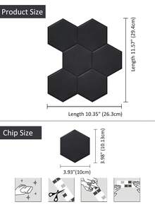 4pcs/10pcs/20pcs Large Hexagonal Self-Adhesive Kitchen Wall Tiles - Waterproof, Stain-Resistant, Easy To Peel And Replace - Large Hexagonal Series - View 4