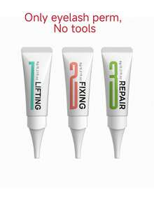 BLACKWINGS 3pcs Liquid Set, 1pc 6g, Korean Eyelash Perming Kit, Eyelash Perm Solution, Eyelash Softener, Eyelash Lift Set, Eyelash Perming Glue, Silicone Eyelash Curler, Eyelash Lift Rod, Makeup Beauty Tools, Reusable Eyelash Lift Pads - White - View 4