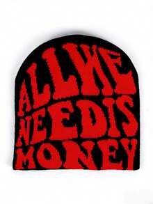 2025新款字母针织帽，男女通用时尚街头嘻哈骷髅帽，秋冬款 - 黑與白 - 查看 15