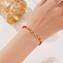 1pc Fashionable Red Infinity Symbol Bracelet, Suitable For Couples Gift And Daily Wear - Multicolor - View 3