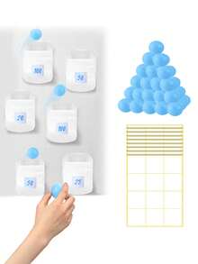 44pcs/Set - Baby Shower Party Game: Fun Baby Shower Diaper Game Set (Game Board Not Included) - Most Fun Baby Shower Party Game: Feed Me! Party Game Selection - Funny Gender Reveal Diaper Game - Neutral Set (Blue) - Multicolor - View 8
