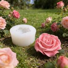 2pcs White Lilac Rose Shaped Silicone Molds, Handmade Floral Candles, Date And Wedding Scene Aromatherapy Candle Ornaments, Can Be Made Of Plaster, Candles, Etc., With Simple Demolding And Reusable Silicone Molds. - White-flower - View 5