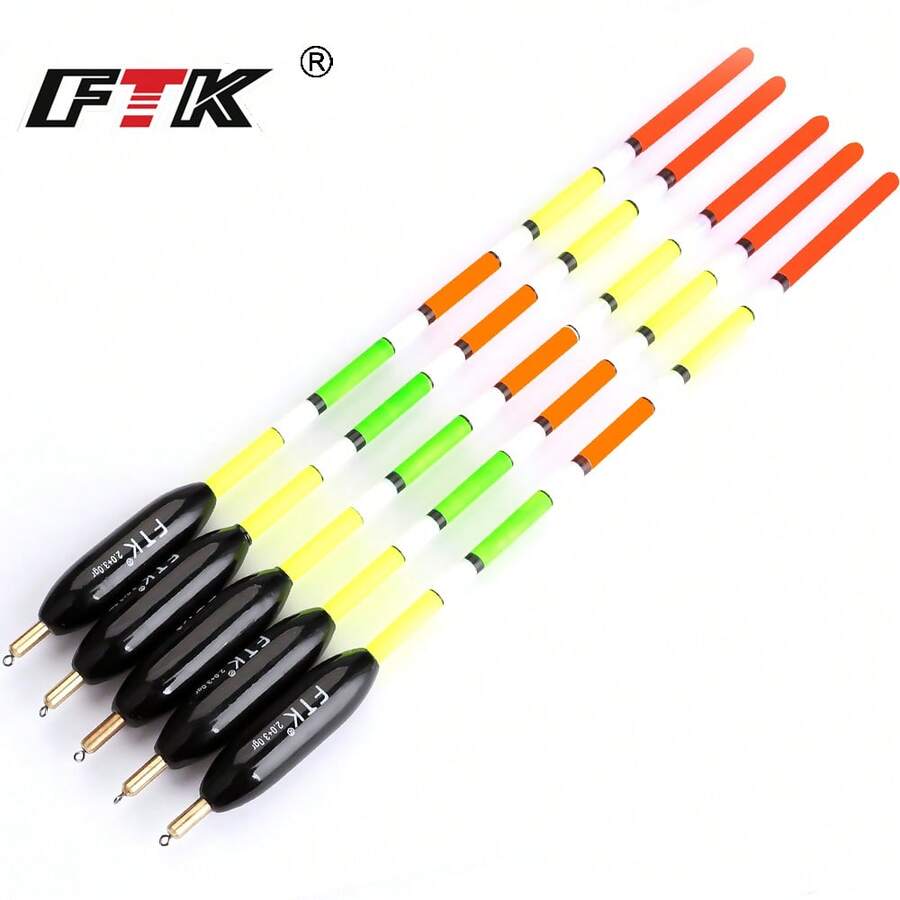 FTK 5pcs Fishing Floats, Long Distance Swinging Floats, 5 Different Weights, Swinger Carp Fishing Floats - Multicolor - View 1